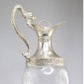 elegant decantor aiguillère. sticla & metal argintat. atelier G. Galbati. Italia
